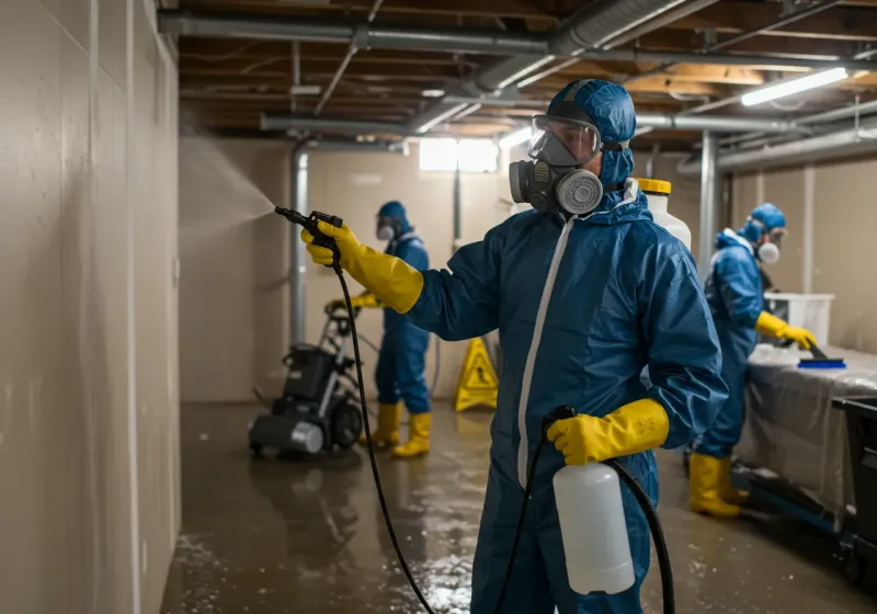 Basement Sanitization and Antimicrobial Treatment process in South Zanesville, OH