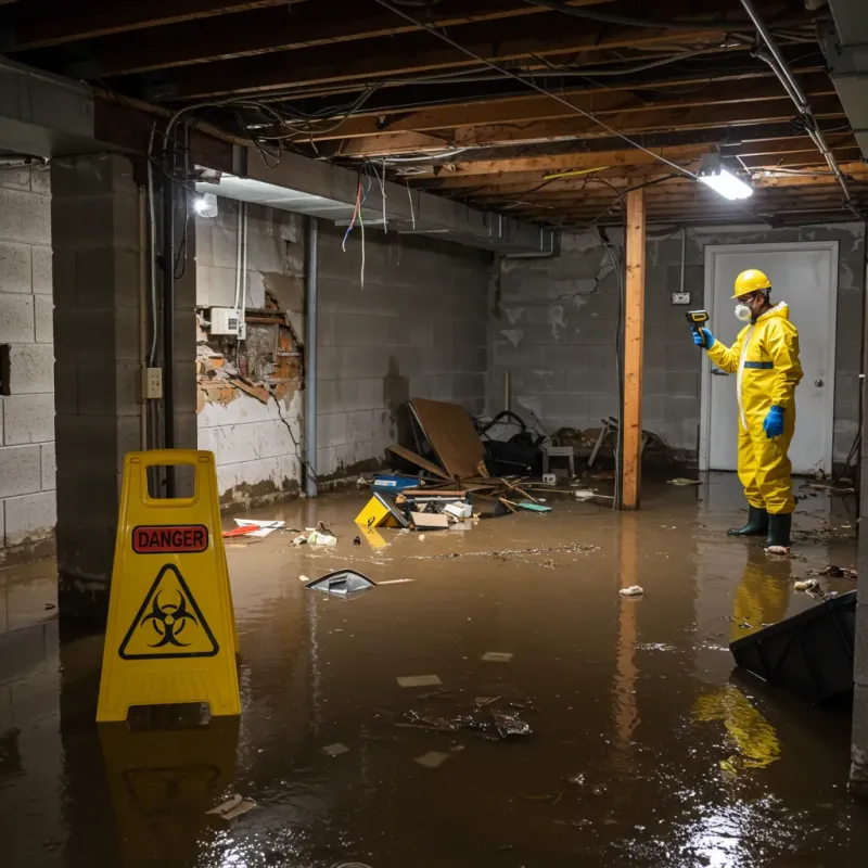 Flooded Basement Electrical Hazard in South Zanesville, OH Property